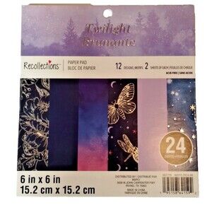 Recollections 6" x 6" Paper Pad, 24 Sheets / 12 Designs, Twilight - NEW!